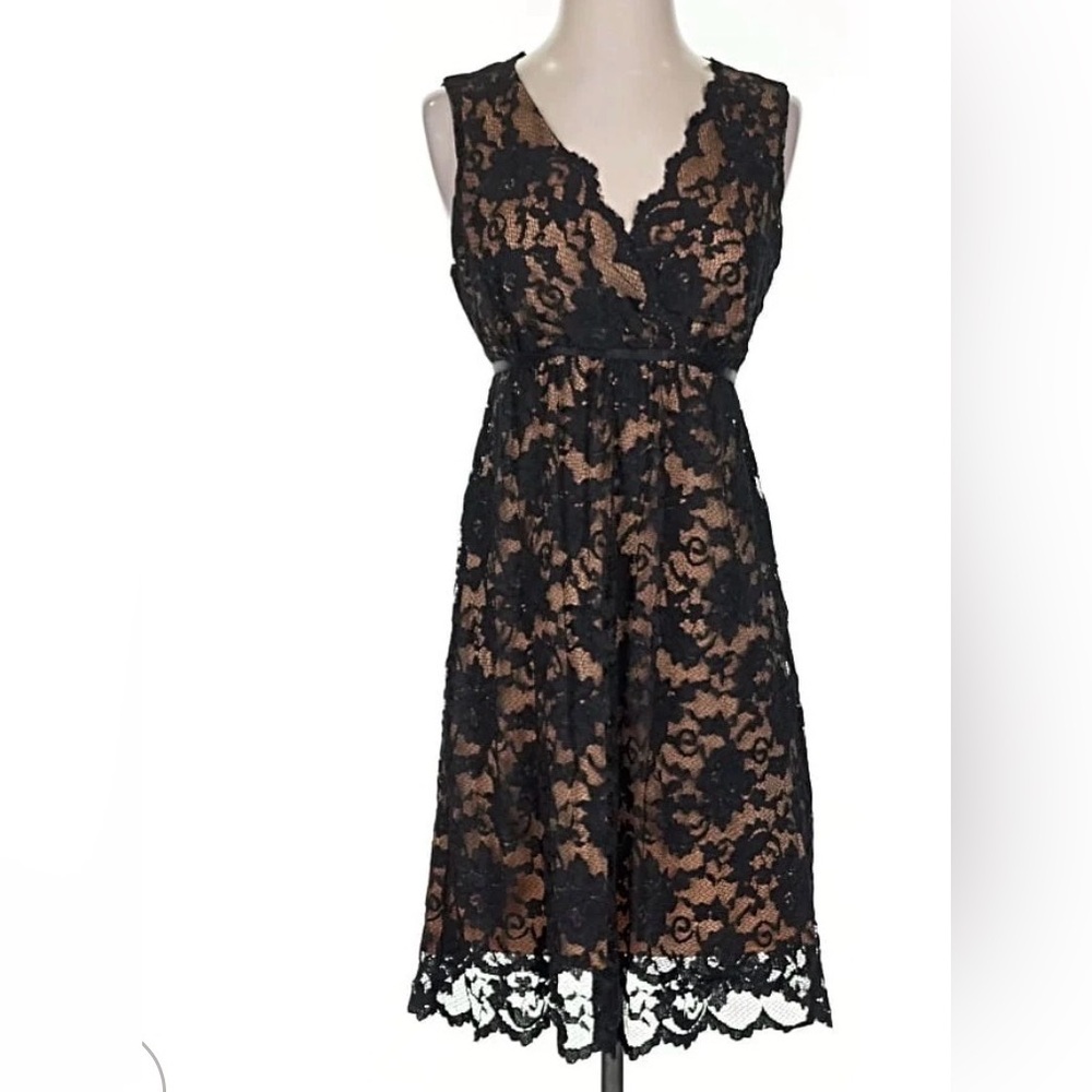 Max Studio Black Lace Midi Dress
